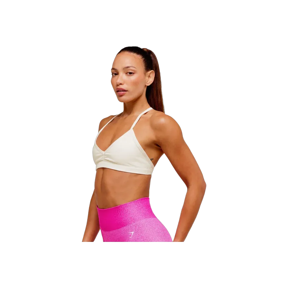 Gymshark Washed Minimal Sports Bra - Light Support Soft White