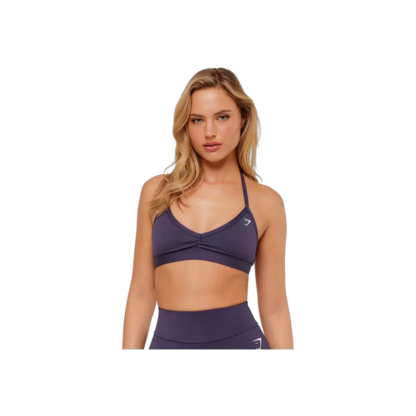 Gymshark Minimal Halterneck Sports Bra - Light Support Midnight Purple