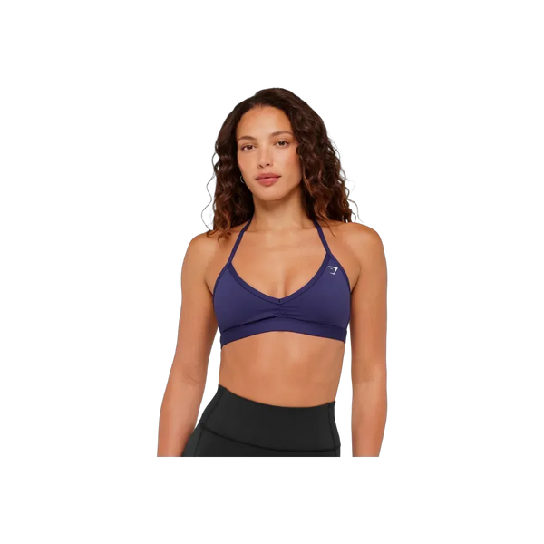 Gymshark Minimal Halterneck Sports Bra - Light Support Indigo Purple
