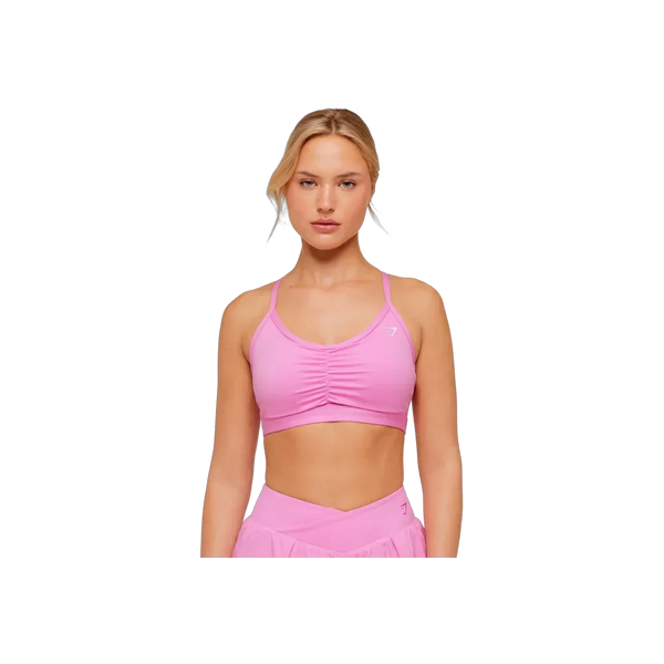 Gymshark Medium Support Ruched Sports Bra Focus Pink
