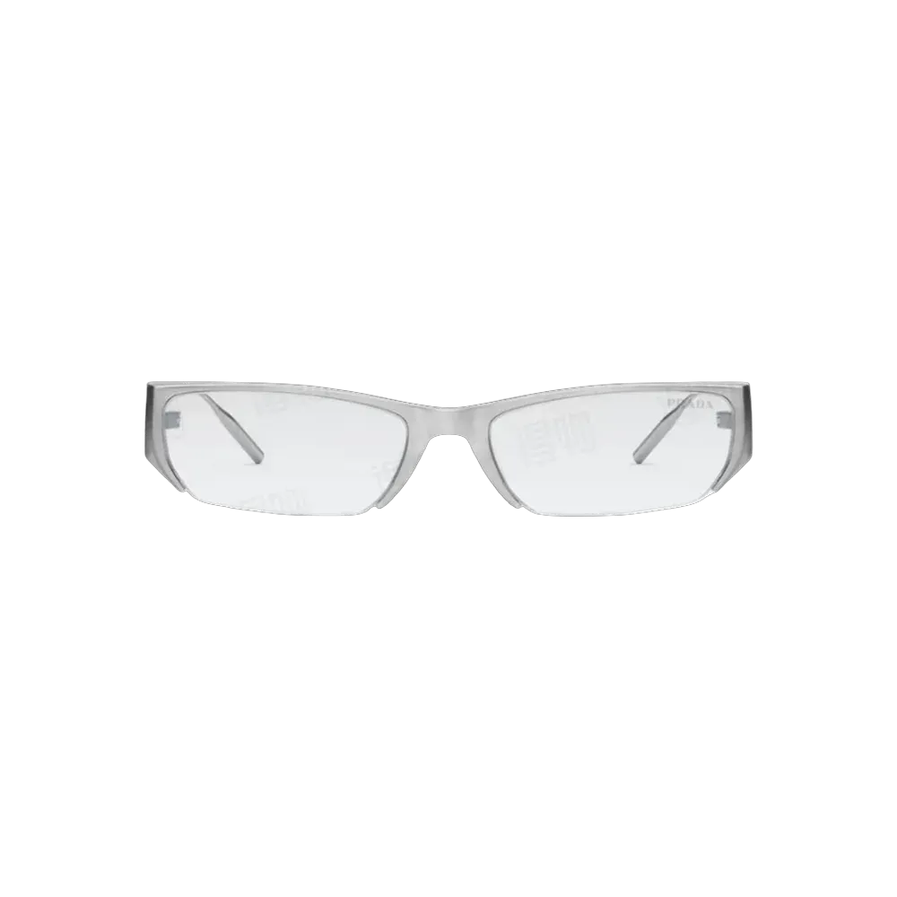 Prada Gentle Monster Collaboration Rectangular Optical Glasses Sliver