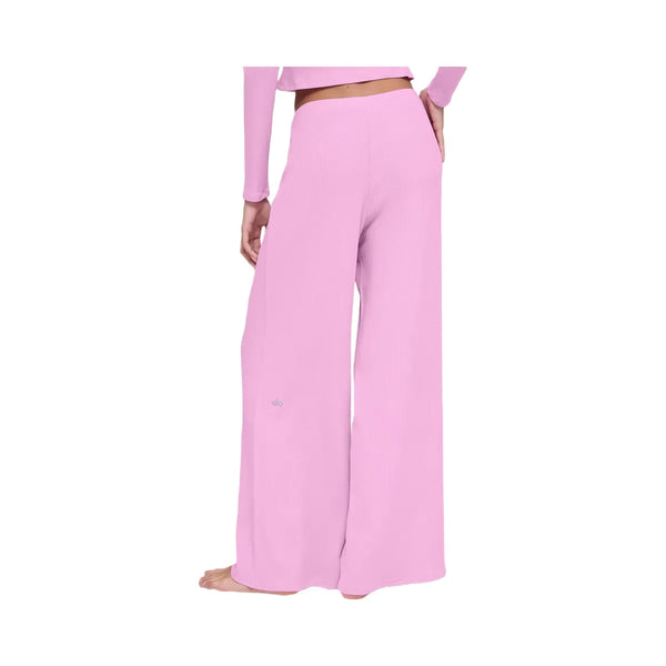 Alo Women's Mid-Rise Dreamlight Straight Pant - Candy Heart Pink