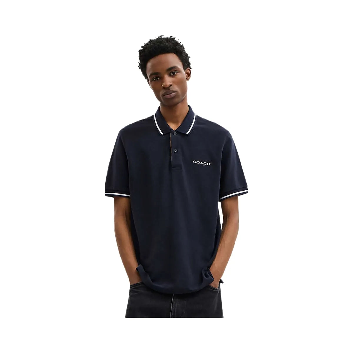 Coach Coach Signature Trim Polo Navy