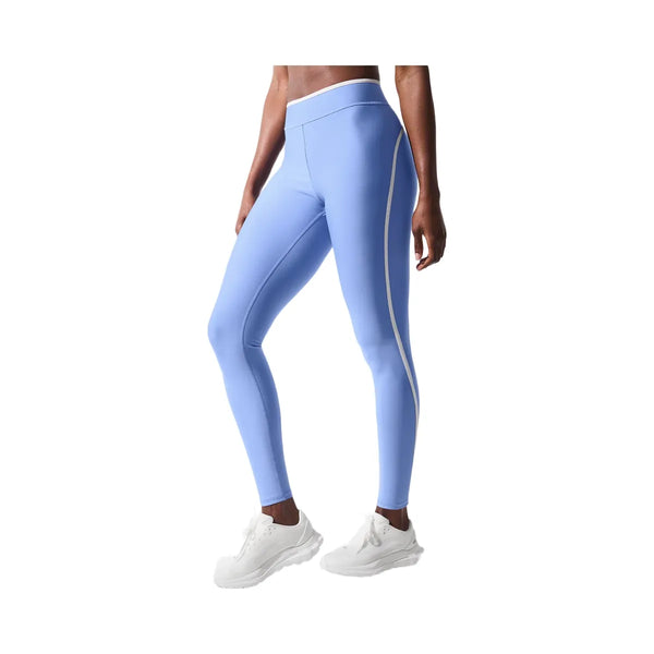Alo Women's Airlift High Waist Charger 7/8 Legging - Crystal Clear Blue/White