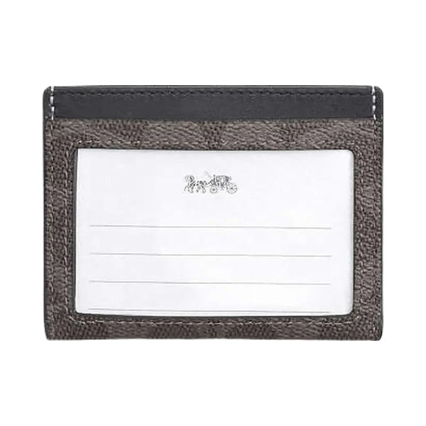 Coach Slim Id Card Case In Signature Canvas Signature Canvas-Grey-Charcoal