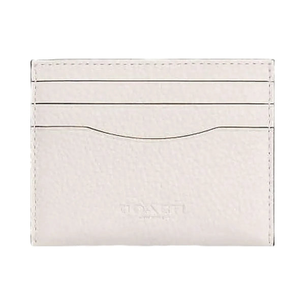 Coach Slim Id Card Case Pebbled Leather-Chalk