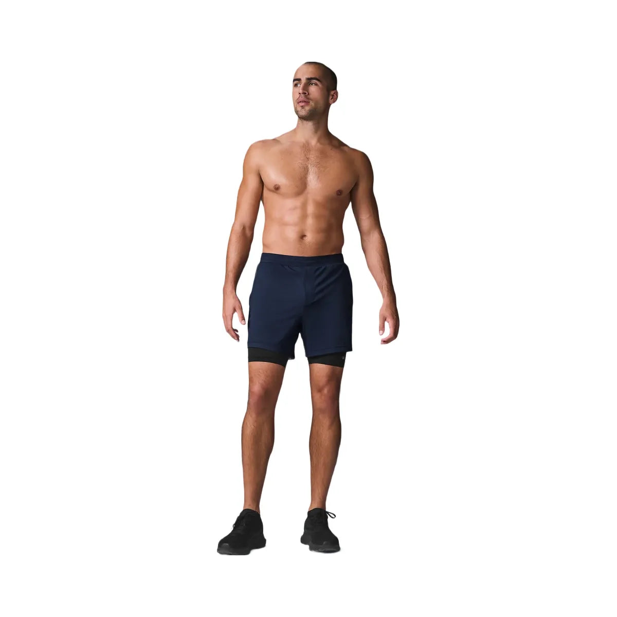Alo Men's Conquer React 2-In-1 Performance Short - Navy/Black