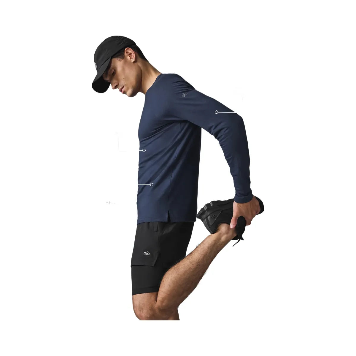 Alo Men's Triumph Long Sleeve Tee - Navy