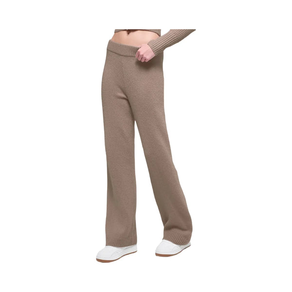 Alo Women's Wool Cashmere High-Waist New Class Wide Leg Pant - Chai Latte