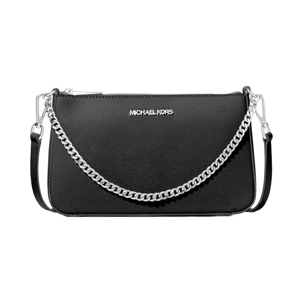 Michael Kors Jet Set Medium Saffiano Leather Crossbody Bag Black