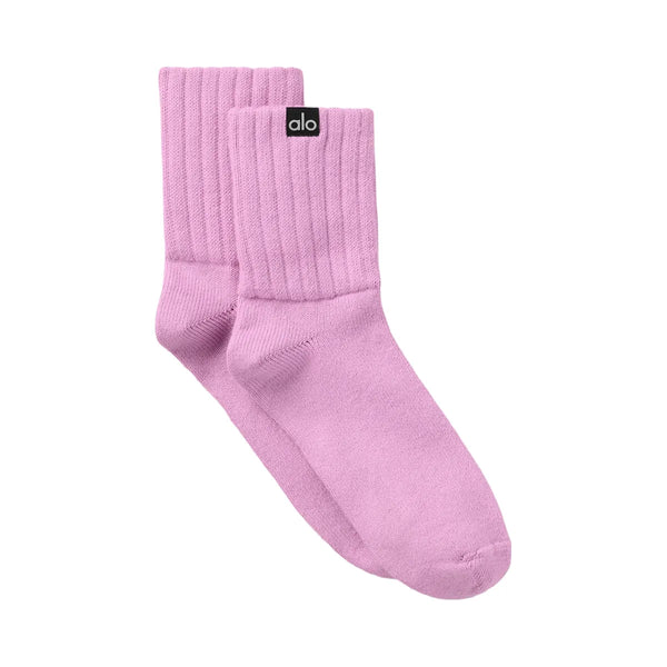 Alo Unisex Half-Crew Scrunch Sock - Candy Heart Pink