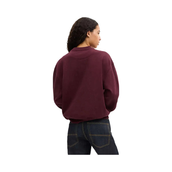 Coach Coach Sporty Signature Boyfriend Crewneck Sweatshirt Burgundy