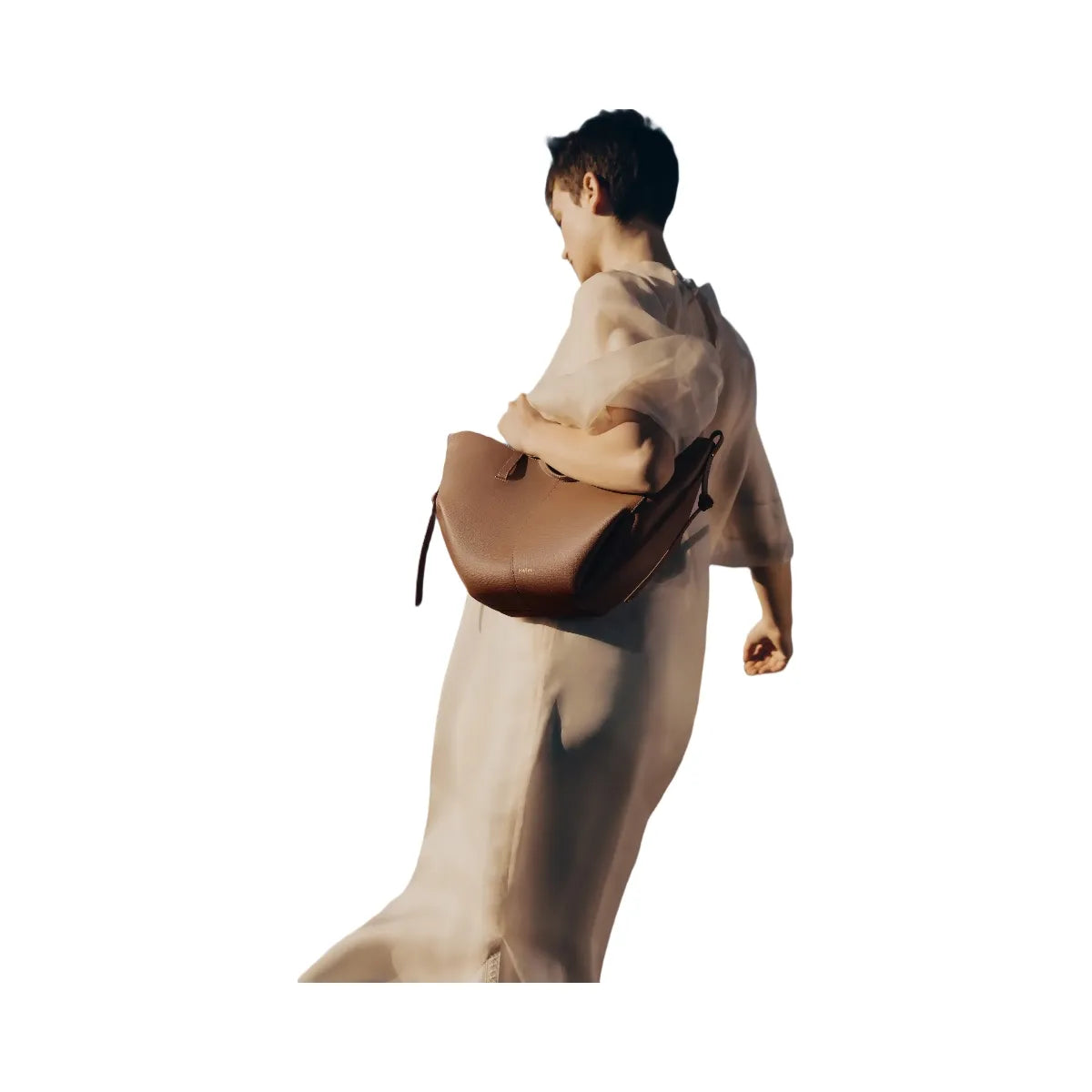 Polene Cyme Mini Textured Camel