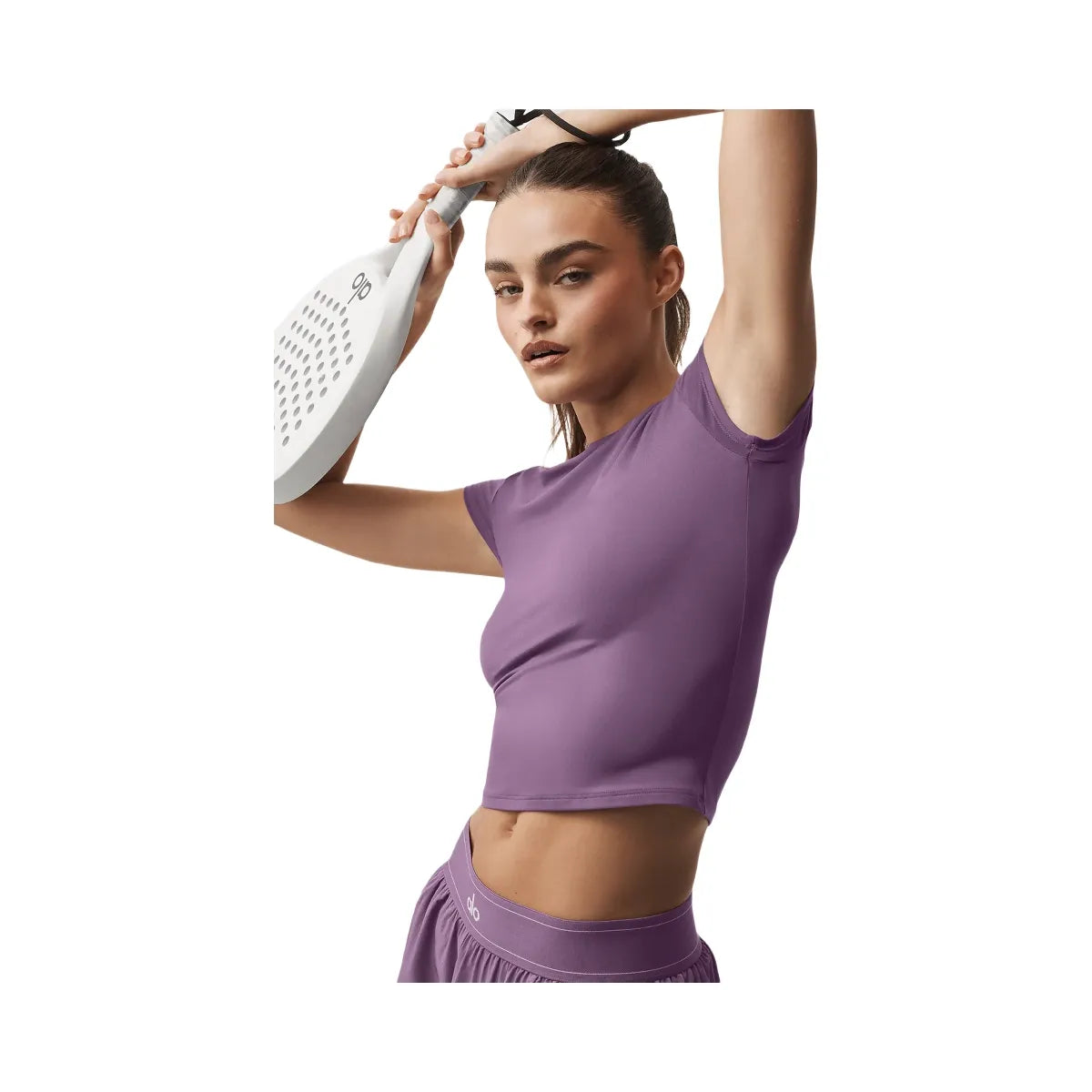 Alo Women's soft Back For More Tee - Plum Kiss