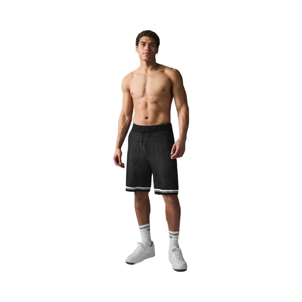 Alo Men's 7" Sports Club Sweater Knit Basketball Short - Black