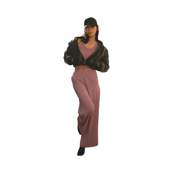 Alo Women's Breezy Wide Leg Pant (Long) - Smoky Quartz