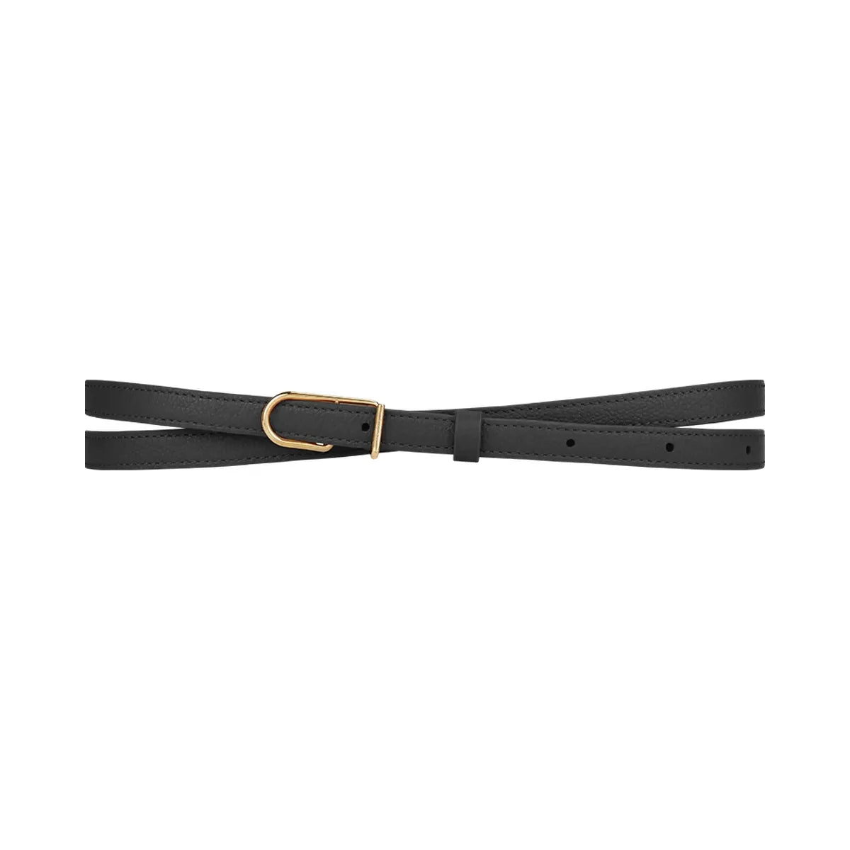 Polene Thin Umi Belt Textured Black