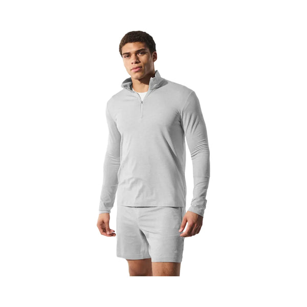 Alo Men's Conquer 1/4 Zip Reform Long Sleeve - Athletic Heather Grey