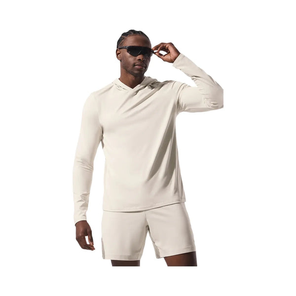 Alo Men's Conquer Reform Long Sleeve With Hood - Bone