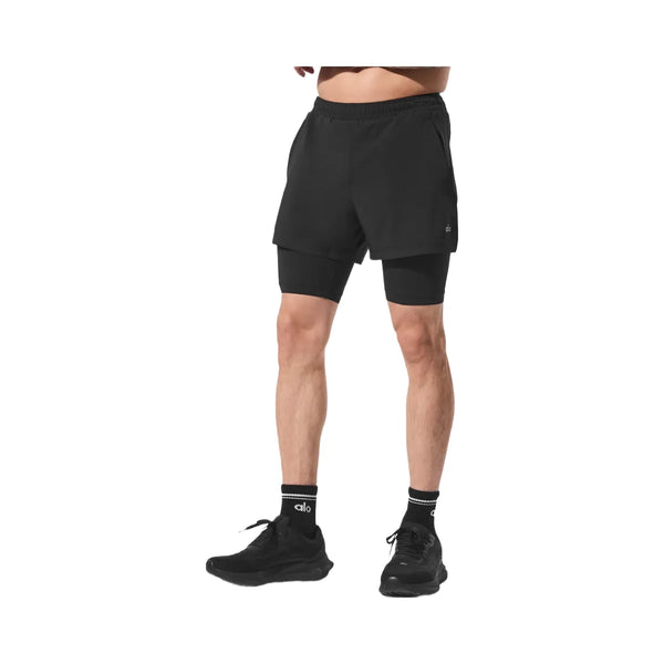 Alo Men's 5" Revival 2-In-1 Short - Black/Black