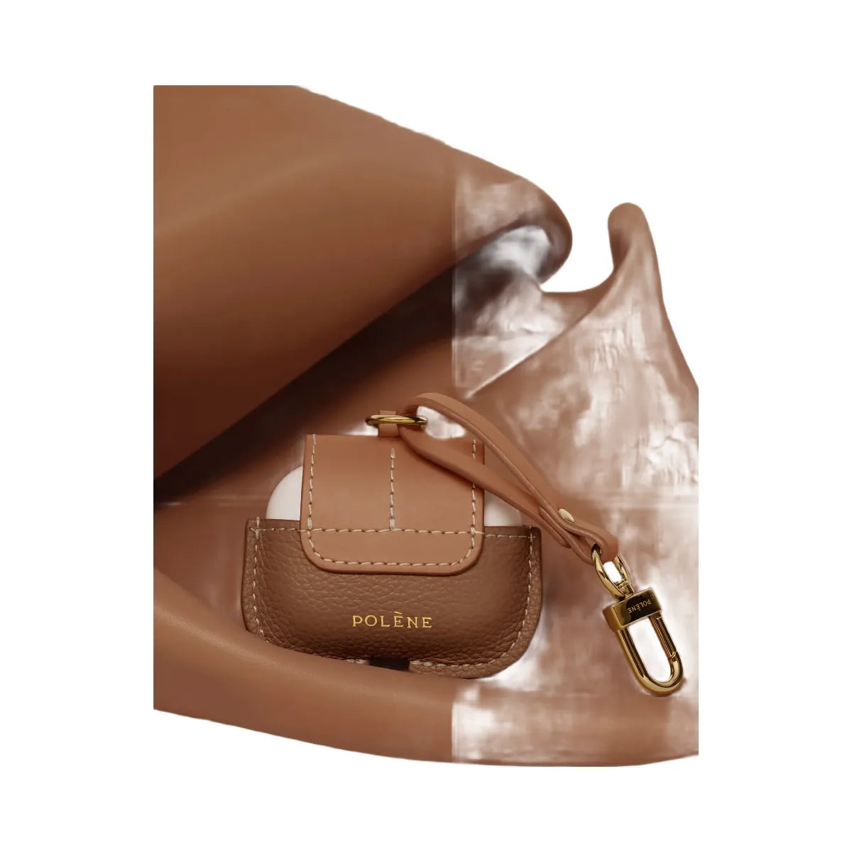 Polene Airpods case Duo Camel