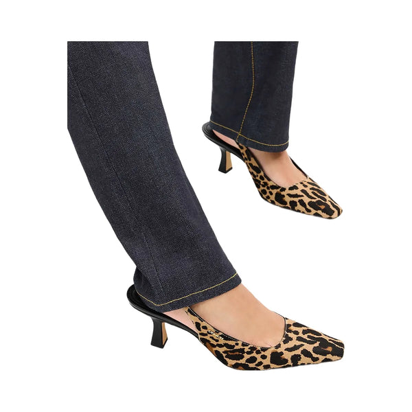 Coach Coach Slingback Heel With Leopard Print Tan & Black