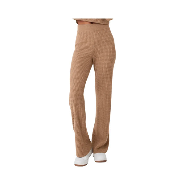 Alo Women's Cashmere High-Waist Plush Waffle Pant - Toasted Almond