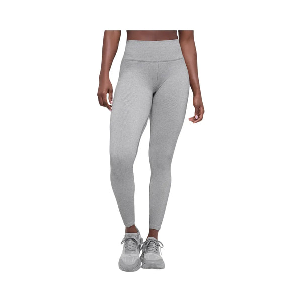 Alo Women's Seamless High-Waist Two Tone Rib Legging - Light Misty Grey Heather