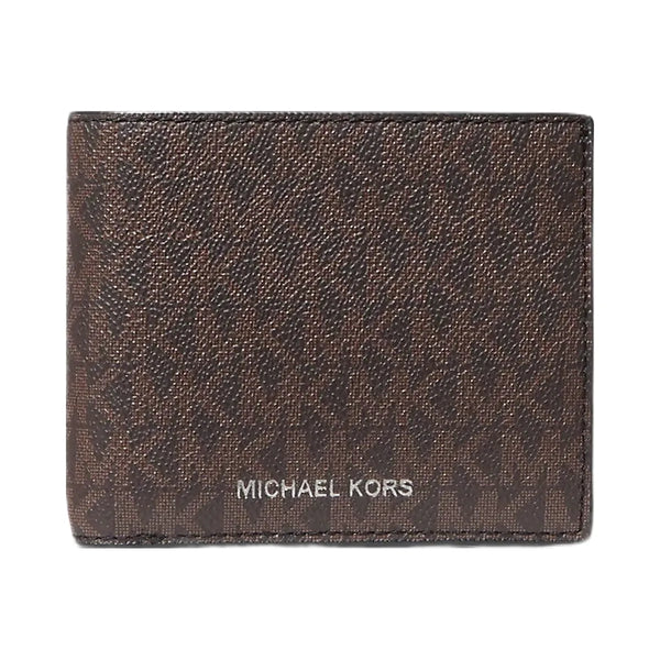 Michael Kors Cooper Logo Billfold Wallet With Passcase Brown-Black