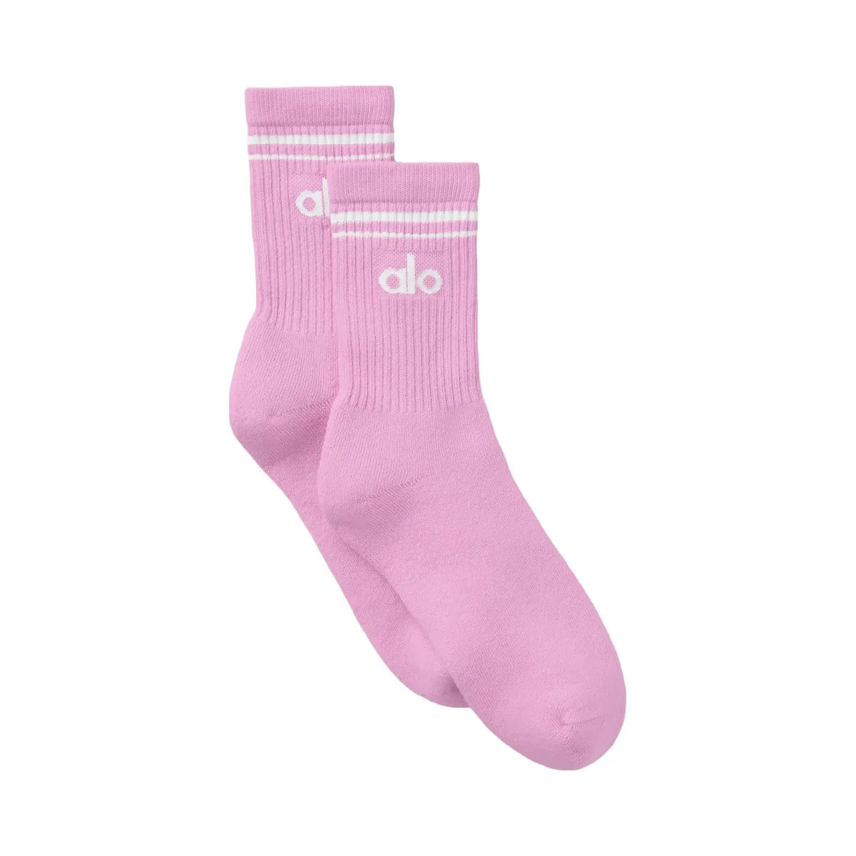 Alo Unisex Half-Crew Throwback Sock - Candy Heart Pink/White