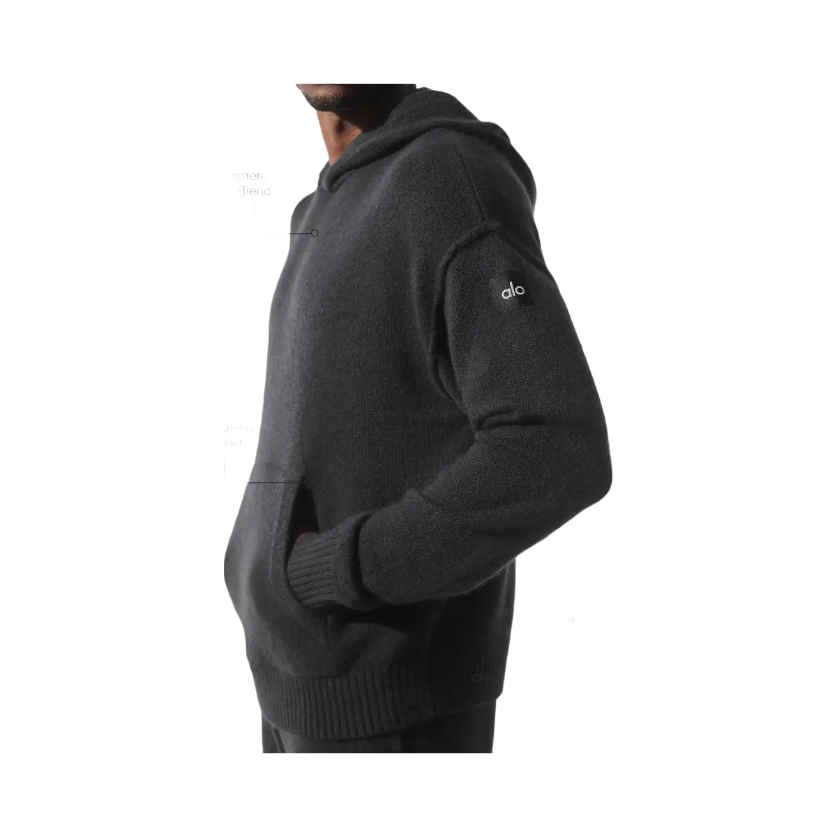 Alo Men's Wool Cashmere New Class Hoodie - Black