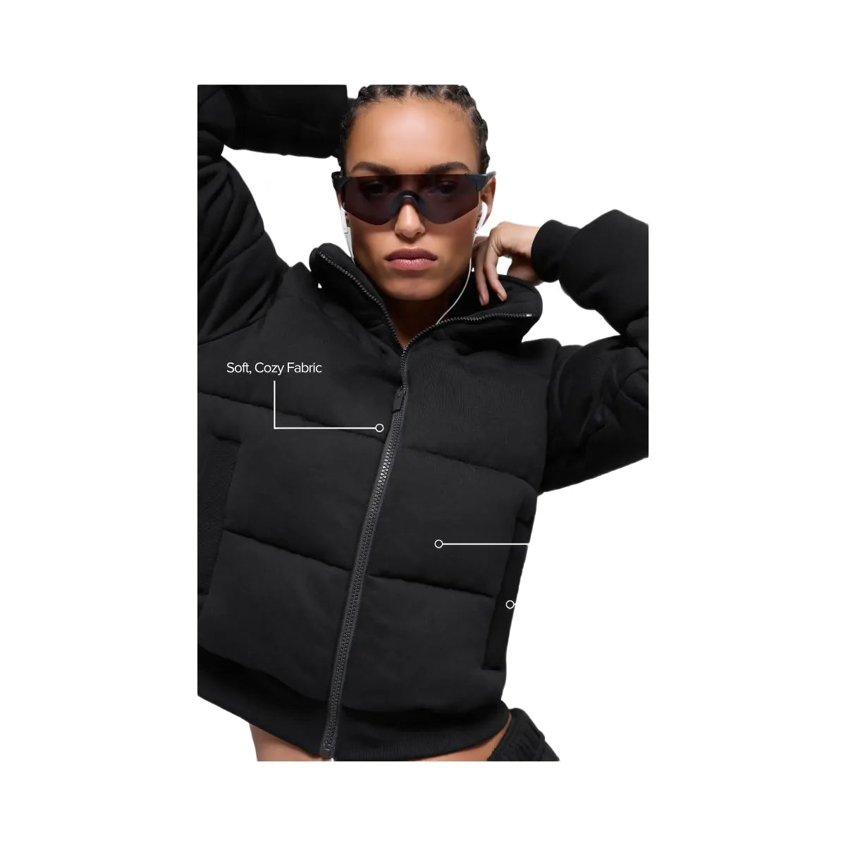 Alo Women's Sweatshirt Puffer - Black