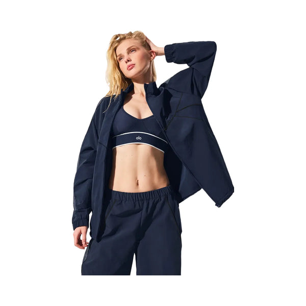 Alo Women's Origin Full-Zip Track Jacket - Navy/Black