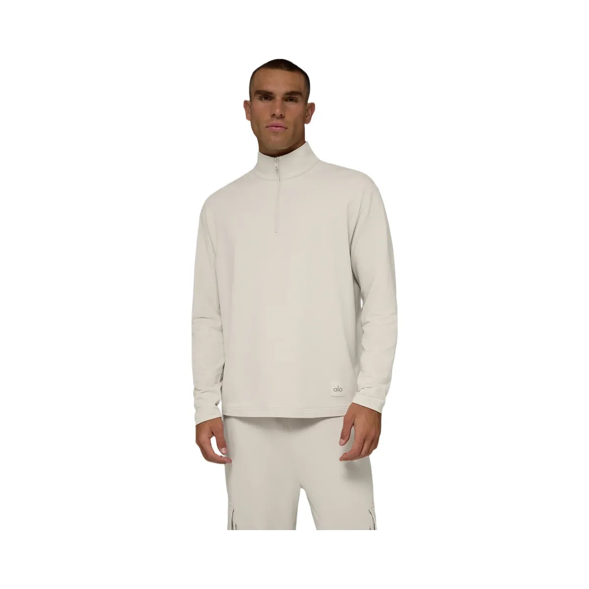 Alo Men's Double Take Long Sleeve 1/4 Zip - Bone