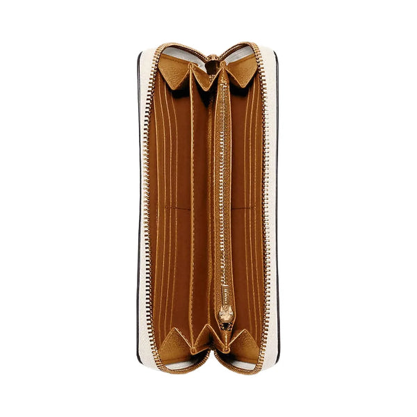 Coach Long Zip Around Wallet Crossgrain Leather-Gold-Chalk