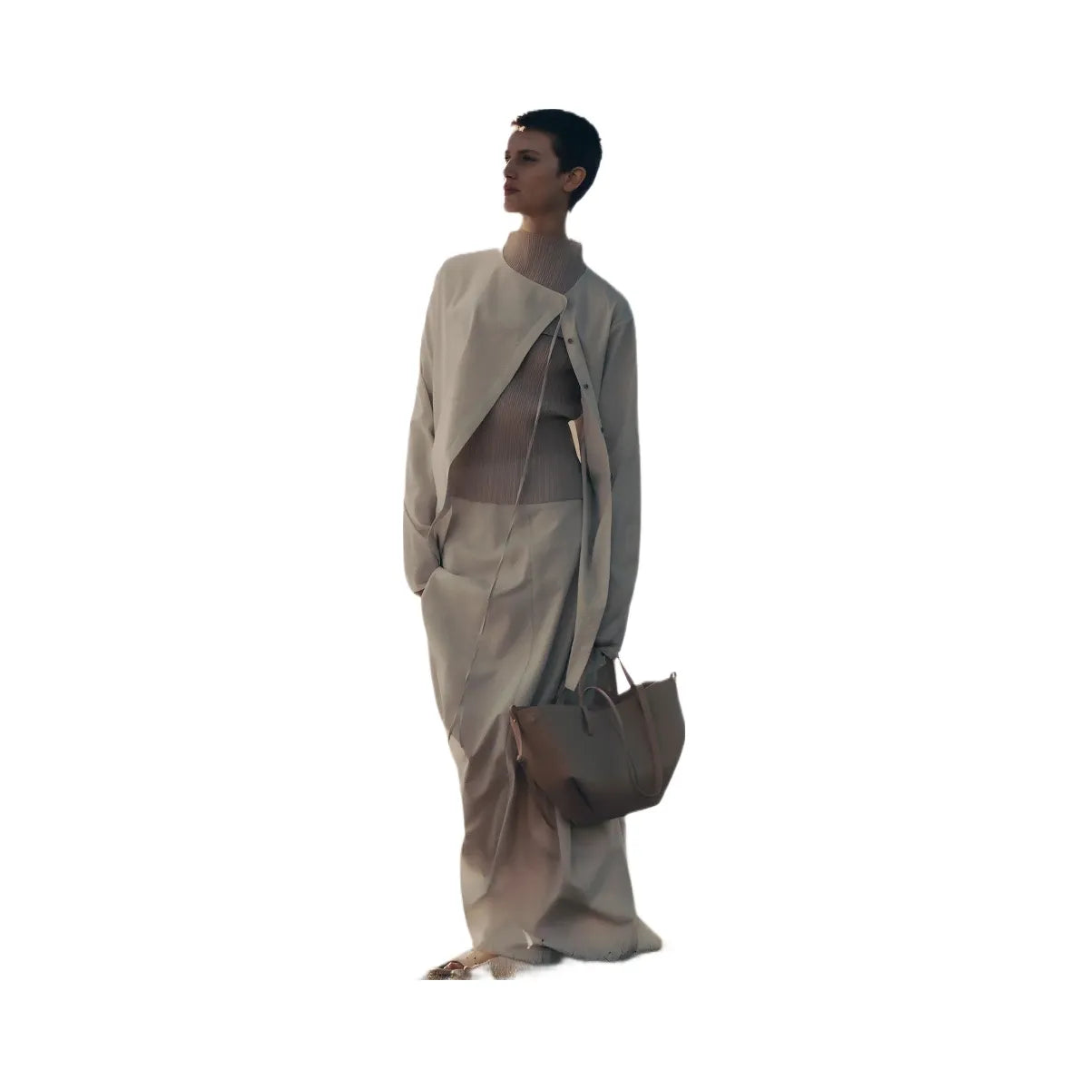 Polene Cyme Mini Textured Taupe
