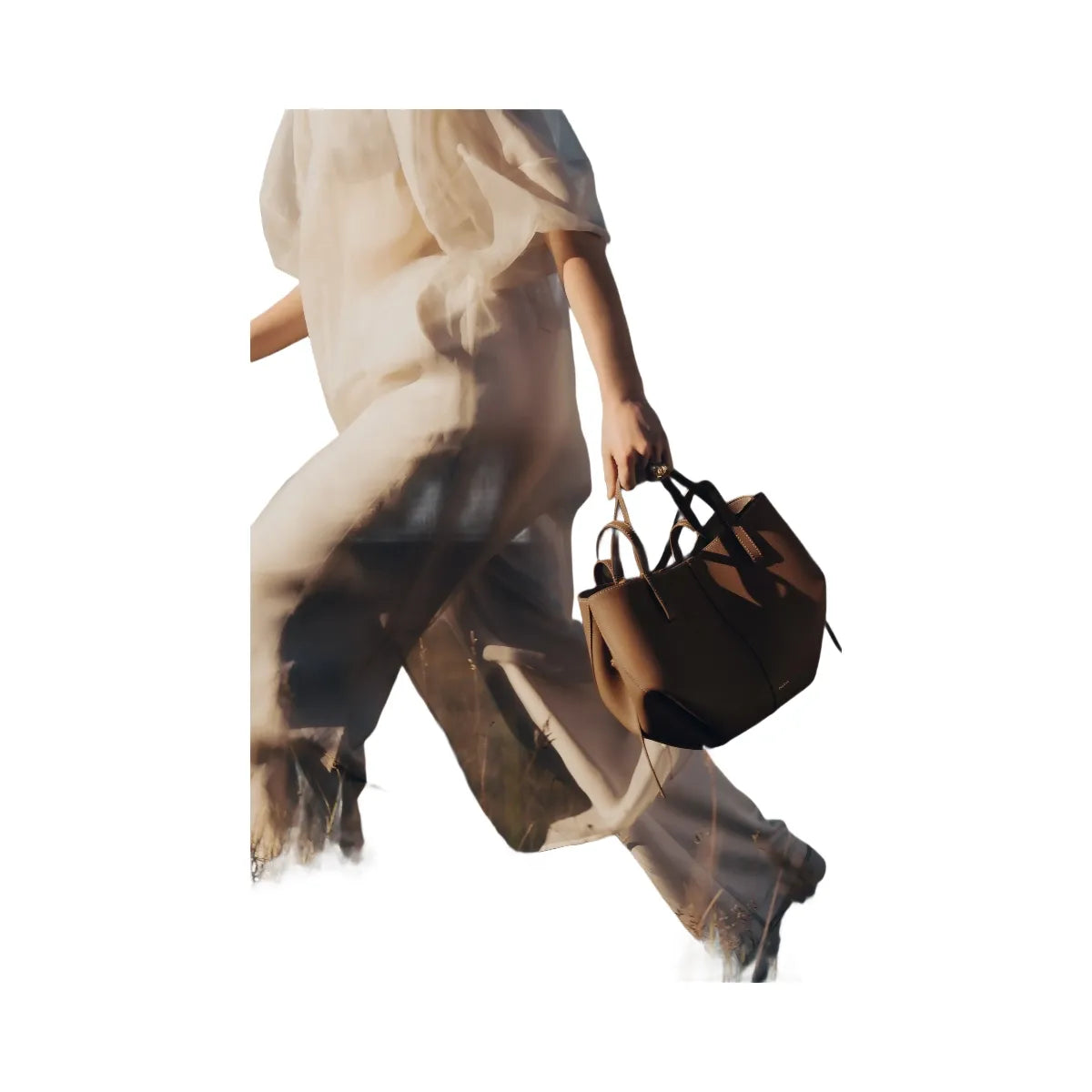 Polene Cyme Mini Textured Camel