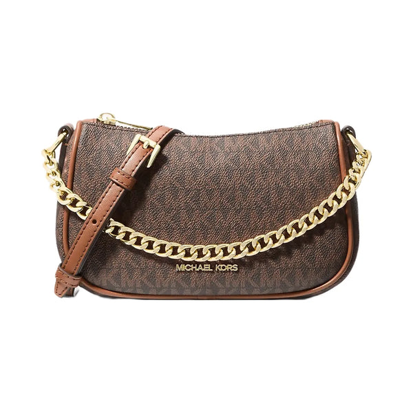 Michael Kors Michael Kors Carmela Small Signature Logo Convertible Crossbody Bag Brown