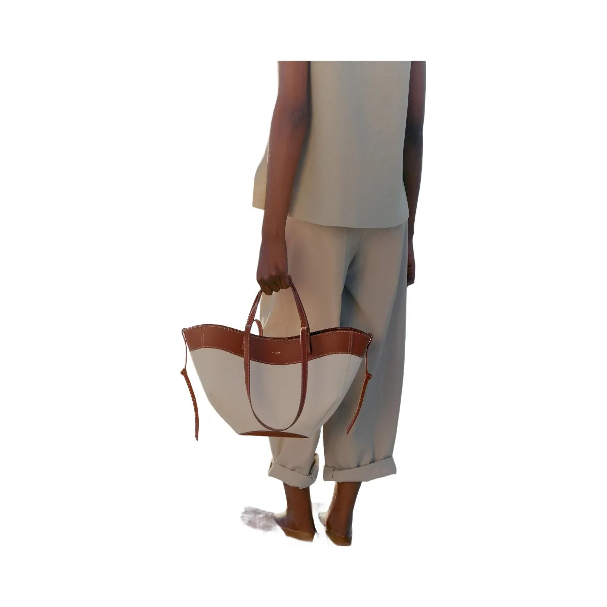 Polene Cyme Mini Cognac Canvas