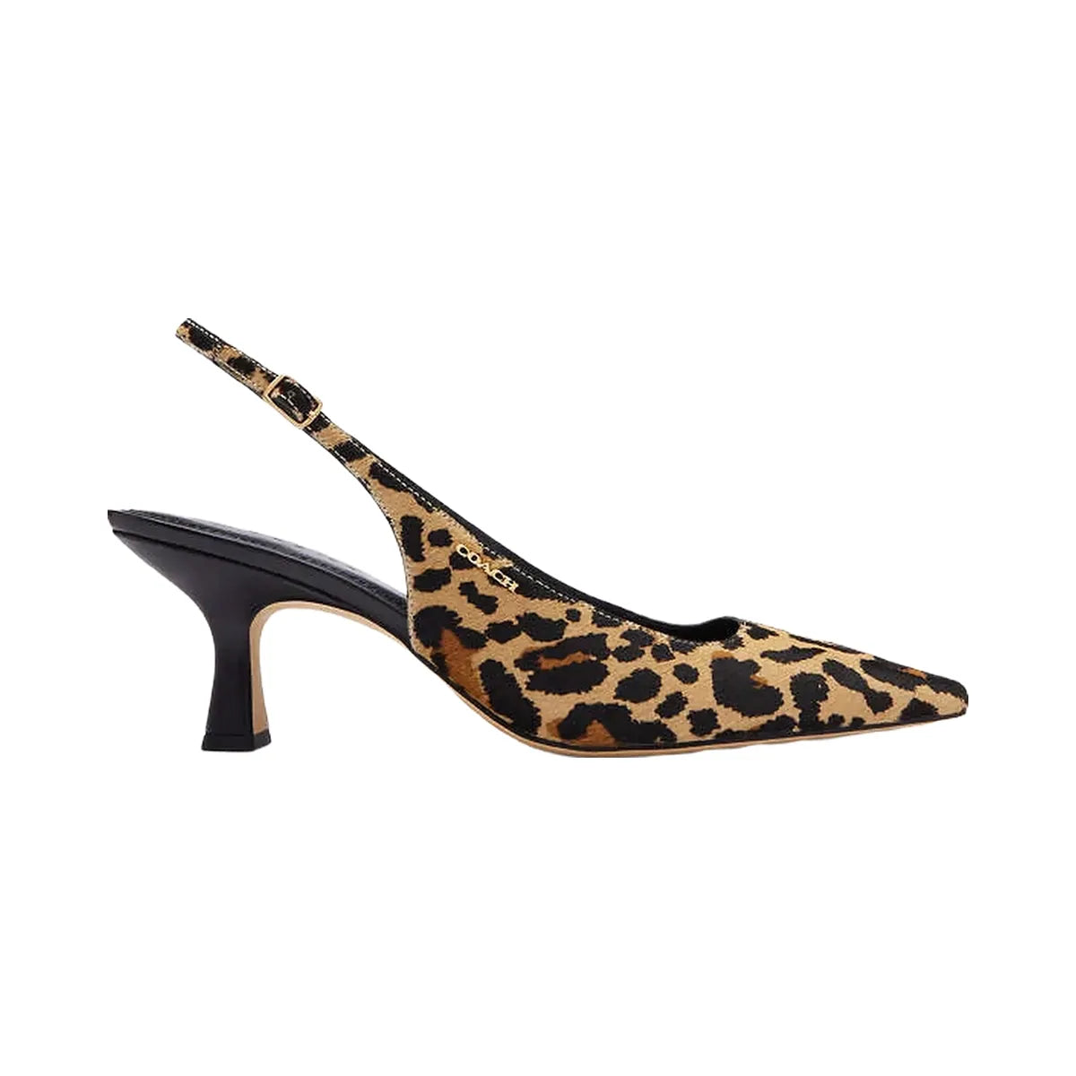 Coach Coach Slingback Heel With Leopard Print Tan & Black