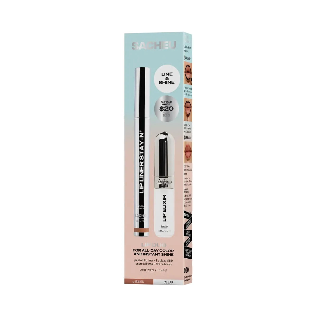 SACHEU Peel Off Line & Shine Lip Duo