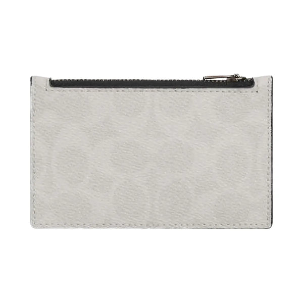 Coach Zip Card Case In Signature Canvas Signature Canvas-Chalk & Black