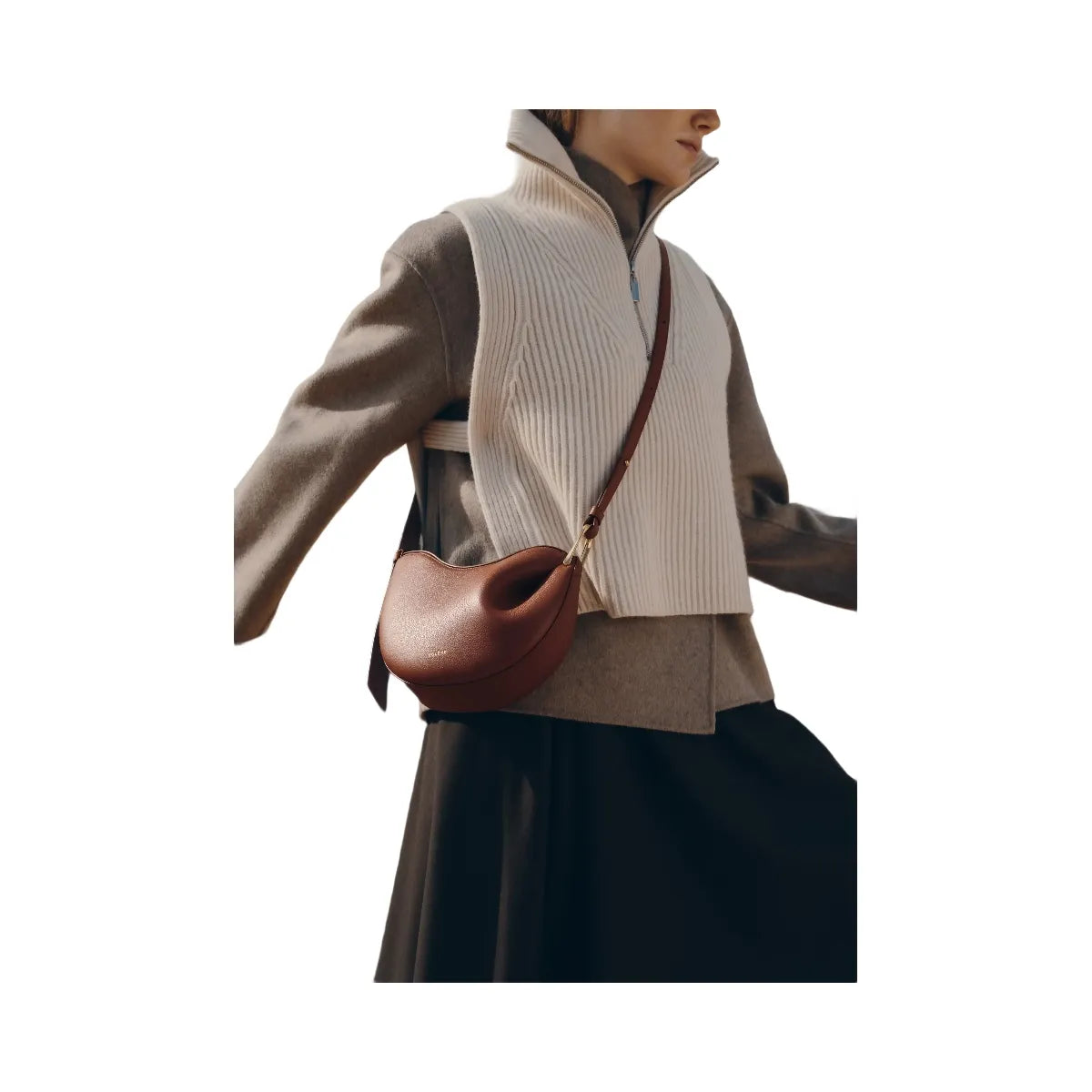 Polene Tonca Textured Cognac