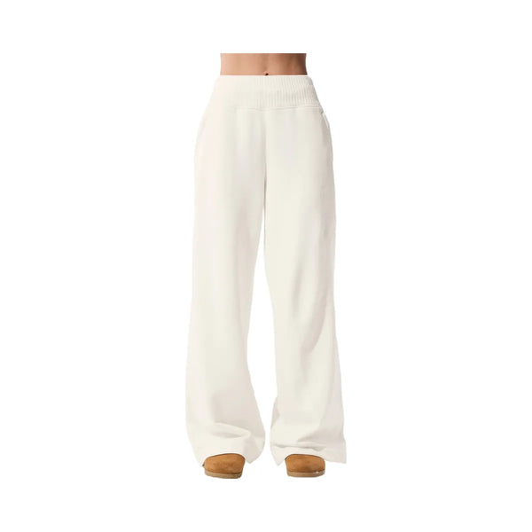 Alo Women's Serenity Wide Leg Sweatpant - Ivory