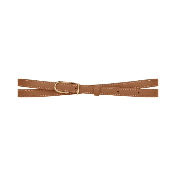 Polene Thin Umi Belt Textured Camel