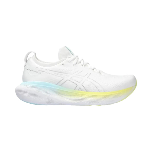 Asics Gel-Nimbus 25 White Pure Silver Yellow (Women'S)