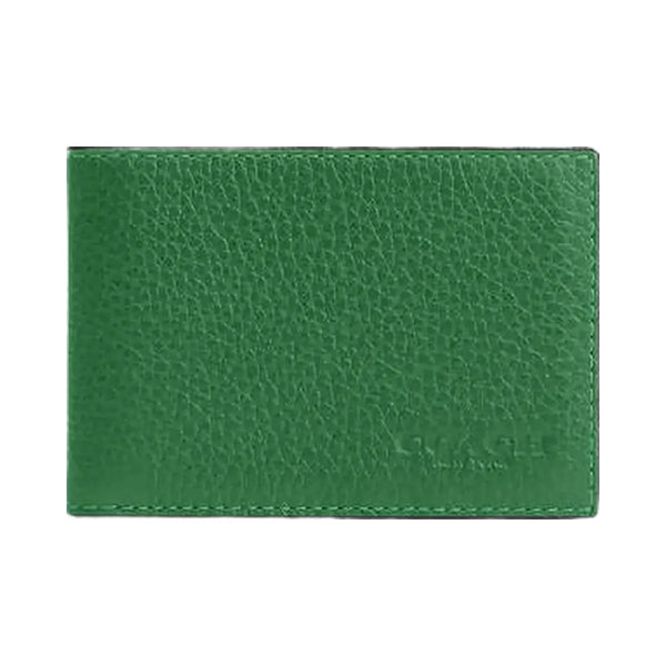 Coach Compact Billfold Wallet Pebbled Leather-Kelly