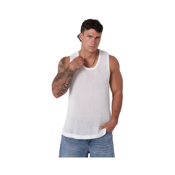 Young LA Crochet Tanks White