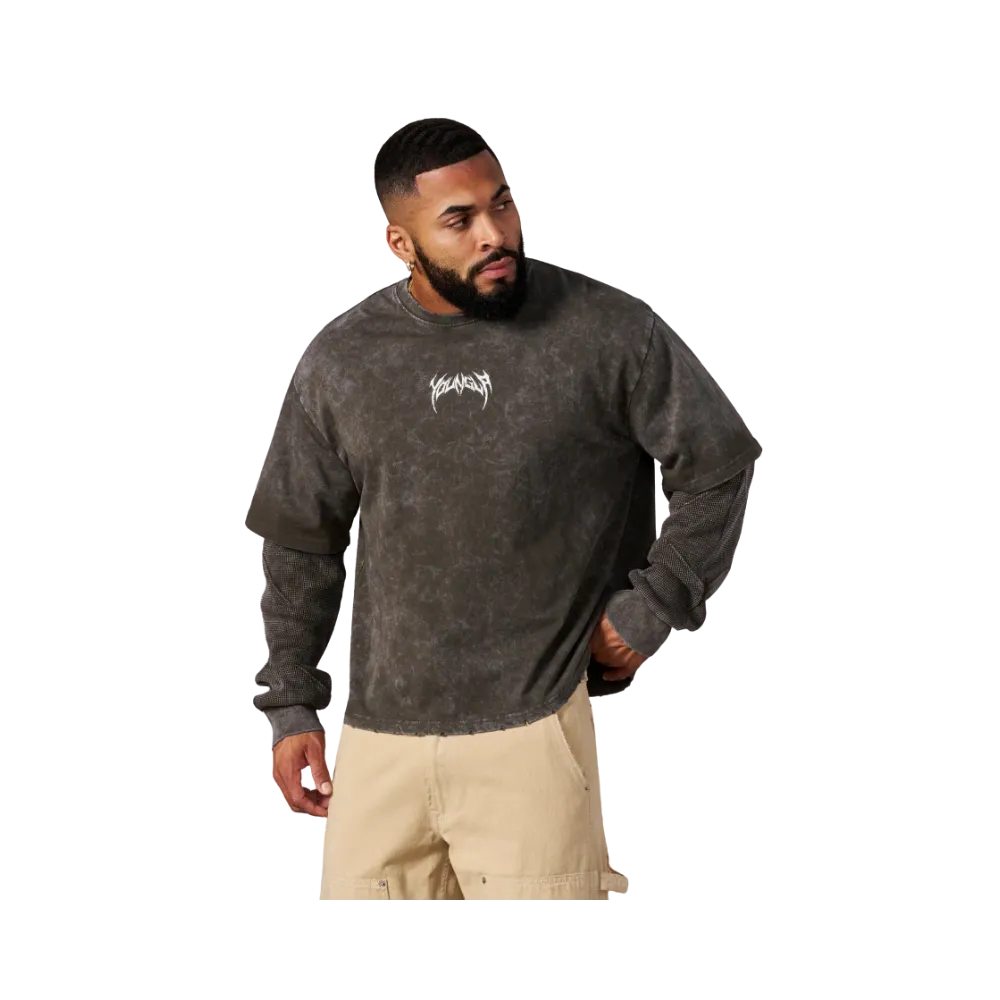 YoungLA Shadow Twofer Long Sleeves Hunter Green Wash