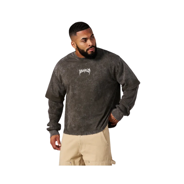 YoungLA Shadow Twofer Long Sleeves Hunter Green Wash